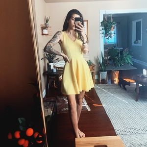 Yellow Skater Dress